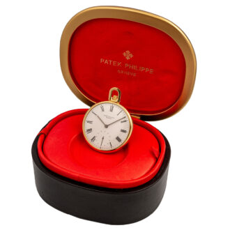 Swiss yellow gold open faced lever pocket watch Circa 1980
