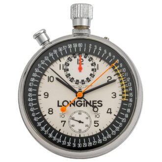 Swiss stainless steel complicated pocket watch Circa 1965