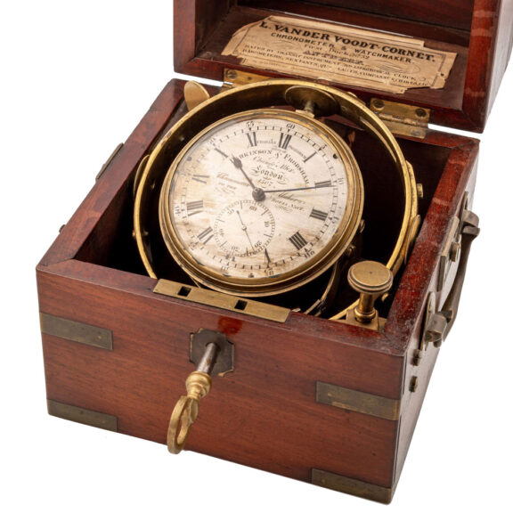 English brass two day marine chronometer Circa 1875