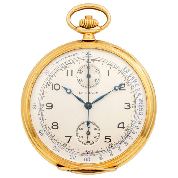 Swiss gold chronograph with tachometric scale Circa 1920