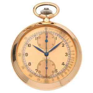 Swiss gold chronograph with tachometer scale Circa 1944