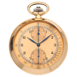 Swiss gold chronograph with tachometer scale Circa 1944
