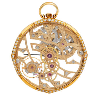 Exquisite Swiss gold skeletonized dress watch Circa 1980