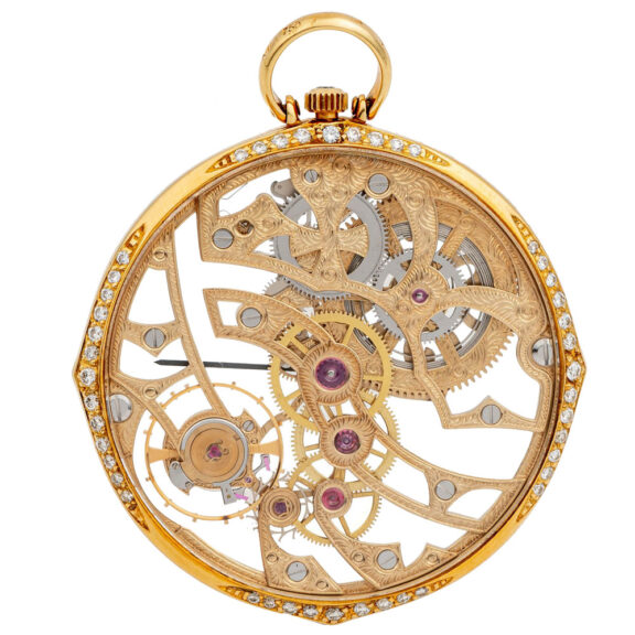 Exquisite Swiss gold skeletonized dress watch Circa 1980 Exquisite Swiss gold skeletonized dress watch Circa 1980