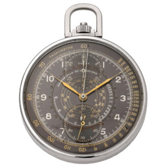Swiss stainless steel open faced chronograph Circa 1941