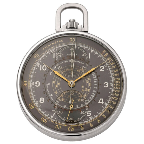 Swiss stainless steel open faced chronograph Circa 1941