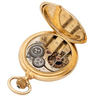 Swiss gold watch with one minute tourbillon Circa 1900