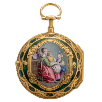 Swiss gold and enamel Louis XV pocket watch Circa 1750