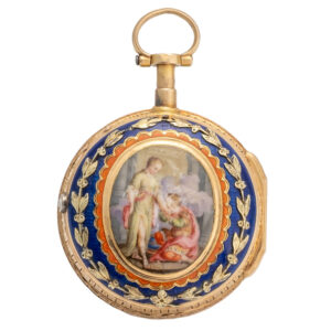 Swiss gold and enamel Louis XV pocket watch Circa 1780