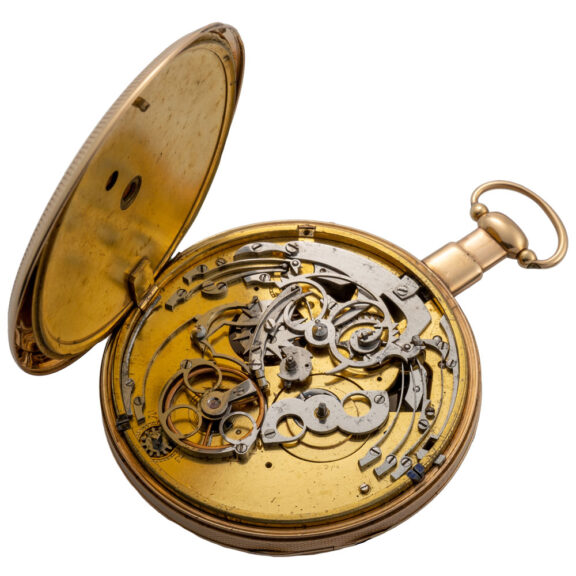 French 18K gold half-skeletonized repeater Circa 1810 French 18K gold half-skeletonized repeater Circa 1810
