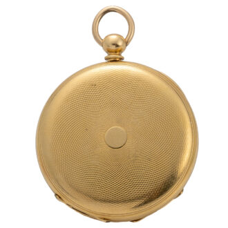 Swiss 18K gold engine turned lever pocket watch Circa 1850