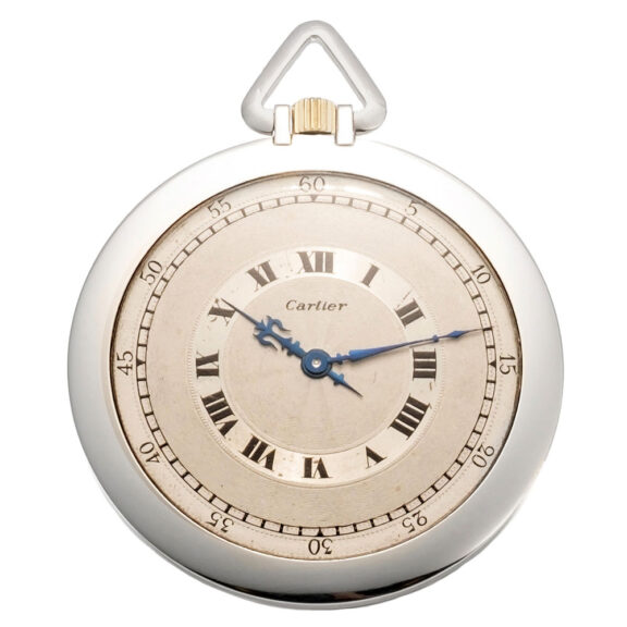 Fine French platinum knife edged pocket watch Circa 1925