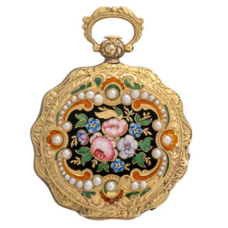 Charming Swiss gold scalloped pendant watch Circa 1850