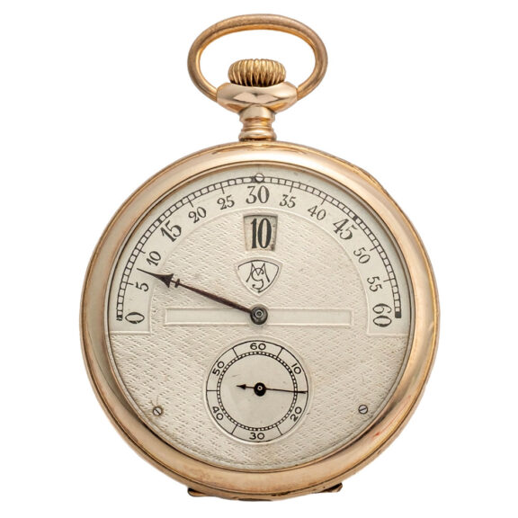 Swiss gilt metal pocket watch with digital hours Circa 1905