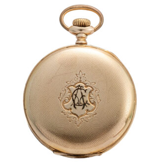 Swiss gilt metal pocket watch with digital hours Circa 1905