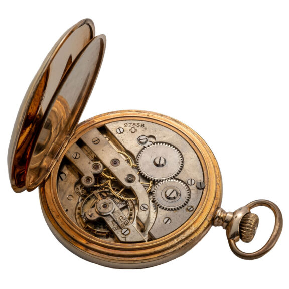 Swiss gilt metal pocket watch with digital hours Circa 1905 Swiss gilt metal pocket watch with digital hours Circa 1905