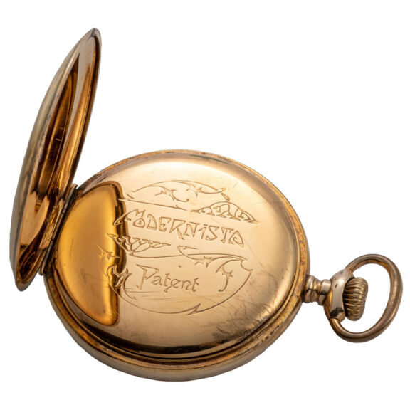 Swiss gilt metal pocket watch with digital hours Circa 1905 Swiss gilt metal pocket watch with digital hours Circa 1905