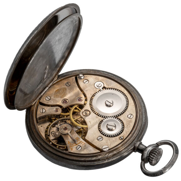 Swiss silver niello Art Deco digital pocket watch Circa 1920 Swiss silver niello Art Deco digital pocket watch Circa 1920