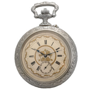 Swiss silvered metal oversized Art Deco watch Circa 1910