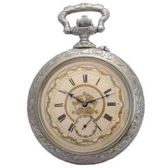 Swiss silvered metal oversized Art Deco watch Circa 1910