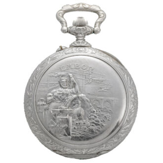 Swiss silvered metal oversized Art Deco watch Circa 1910