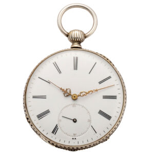 Swiss silver open faced cylinder pocket watch Circa 1860