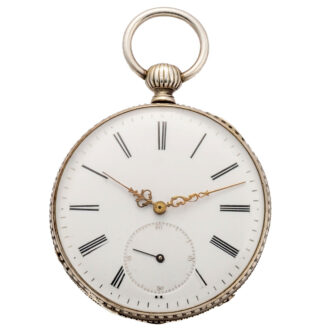 Swiss silver open faced cylinder pocket watch Circa 1860