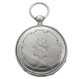 Swiss silver open faced cylinder pocket watch Circa 1860