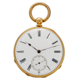 Swiss gold open faced keywinding pocket watch Circa 1840