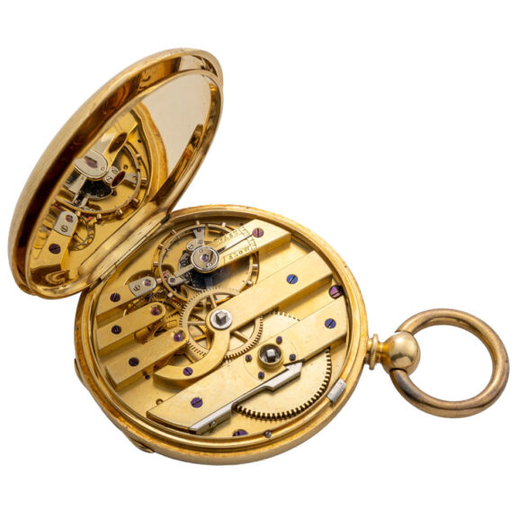 Swiss gold open faced keywinding pocket watch Circa 1840 Swiss gold open faced keywinding pocket watch Circa 1840