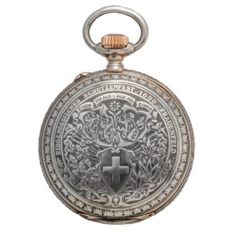Swiss silver watch made for the shooting contest Circa 1890