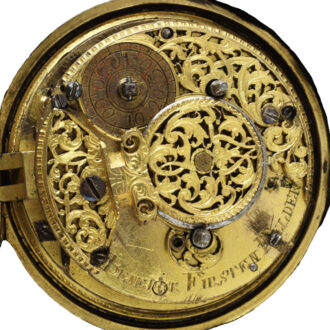 German gilt copper pair cased verge watch Circa 1710-1720