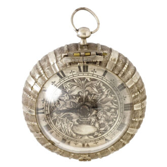 French silver pair cased watch by Pierre Durand Circa 1700