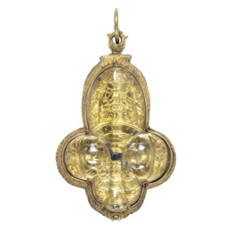 French gilt-brass pair cased verge pocket watch Circa 1700