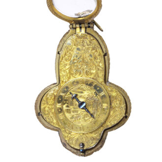 French gilt-brass pair cased verge pocket watch Circa 1700