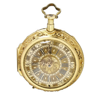 German gold repoussé verge with chatelaine Circa 1730