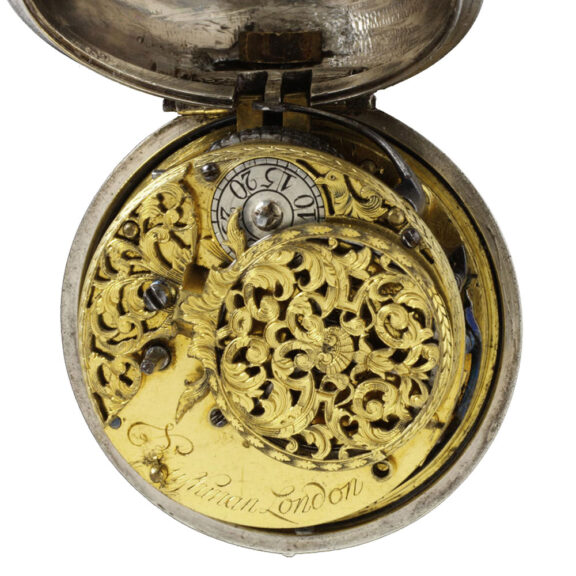 English silver pair cased verge pocket watch Circa 1671 English silver pair cased verge pocket watch Circa 1671