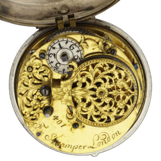 English silver watch with day and night indication Circa 1690