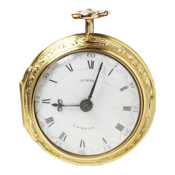 English gold pair cased repoussé verge watch Circa 1786 English gold pair cased repoussé verge watch Circa 1786