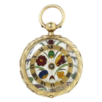 Decorative English gold and enamel pocket watch Circa 1650