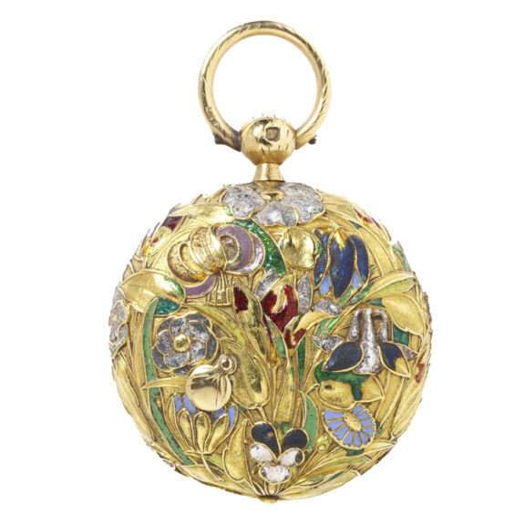 Decorative English gold and enamel pocket watch Circa 1650 Decorative English gold and enamel pocket watch Circa 1650