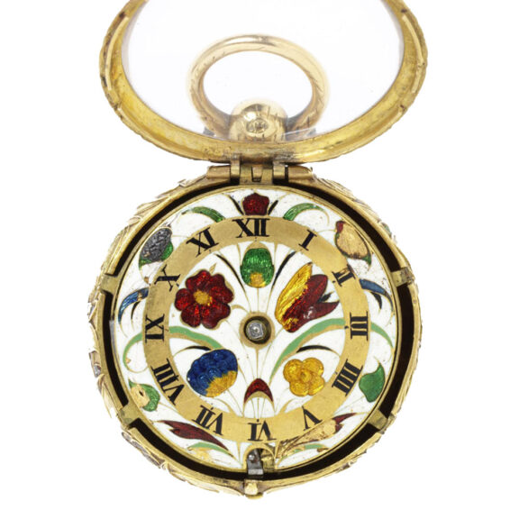 Decorative English gold and enamel pocket watch Circa 1650 Decorative English gold and enamel pocket watch Circa 1650