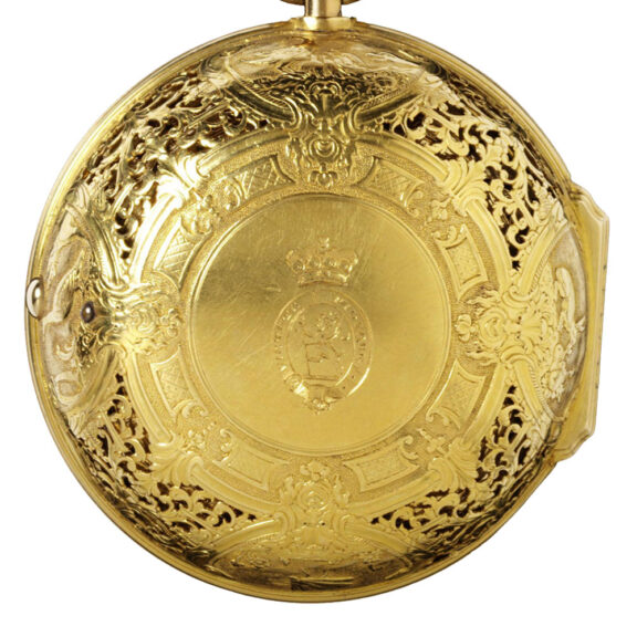 English gold pair cased verge clock watch Circa 1710-1720 English gold pair cased verge clock watch Circa 1710-1720