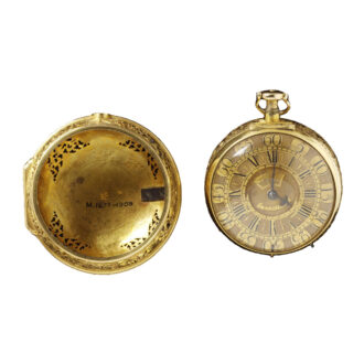 English gold pair cased verge clock watch Circa 1710-1720