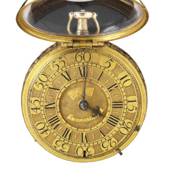 English gold pair cased verge clock watch Circa 1710-1720