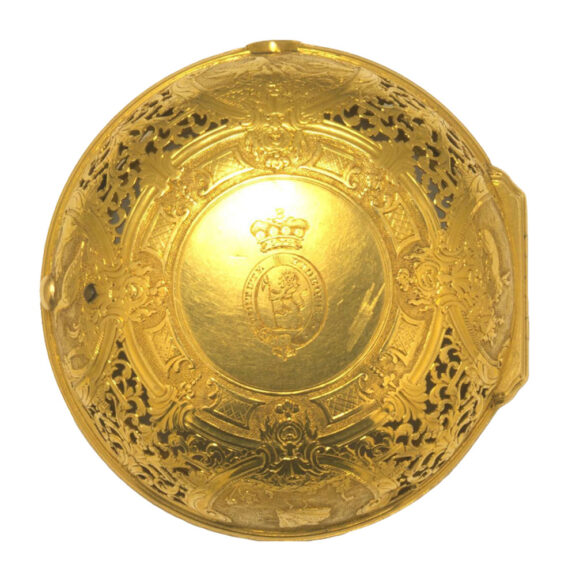 English gold pair cased verge clock watch Circa 1710-1720 English gold pair cased verge clock watch Circa 1710-1720