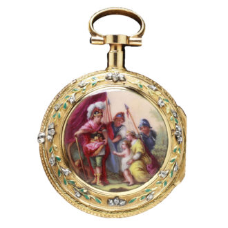 Swiss verge watch in a gold and enamel case Circa 1765-1770