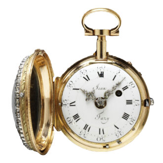 Swiss verge watch in a gold and enamel case Circa 1765-1770