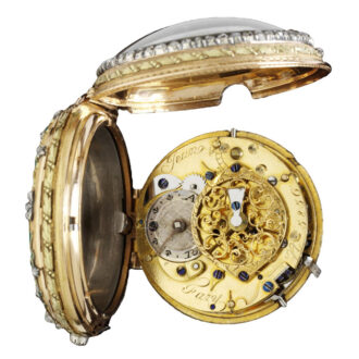 Swiss verge watch in a gold and enamel case Circa 1765-1770