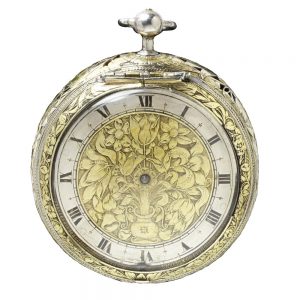 English verge in gilt and tortoiseshell pair cases Circa 1660